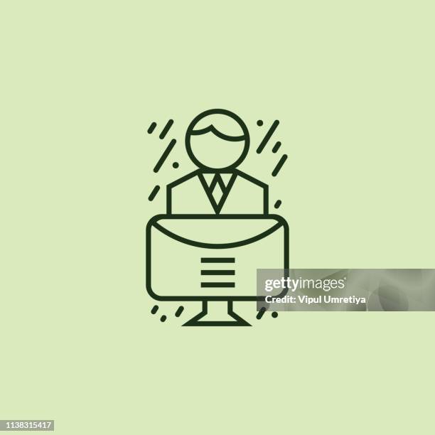 man working on computer - graphic design process stock illustrations