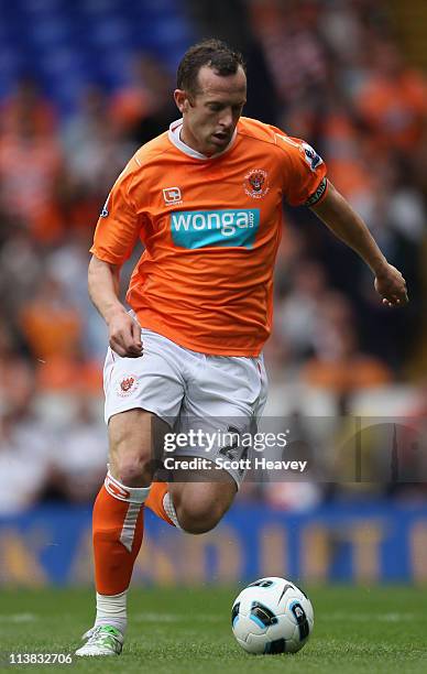 Charlie Adam of Blackpool on the ball during the Barclays Premier League match between Tottenham Hotspur and Blackpool at White Hart Lane on May 7,...