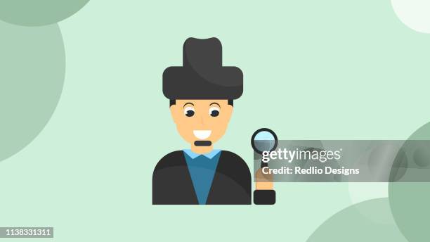 detective profession icon - secret service agent stock illustrations