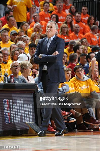 Coach Rockets Springfield Head Coach Mike D'Antoni of the Houston Rockets looks on during Game ...