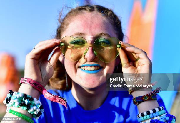 Festivalgoer is seen during the 2019 Coachella Valley Music And Arts Festival on April 20, 2019 in Indio, California.