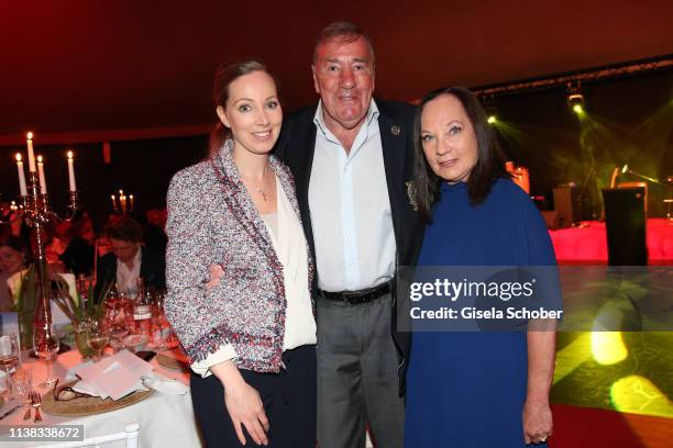 Frank Fleschenberg and his wife Erika Fleschenberg and their daughter Julia Fleschenberg during the FCR EAGLES Masters Toscana golf tournament Dinner...