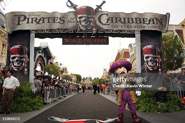 Mickey Mouse during the premiere of Walt Disney Pictures' "Pirates of the Caribbean: On Stranger Tides" held at Disneyland on May 7, 2011 in Anaheim,...
