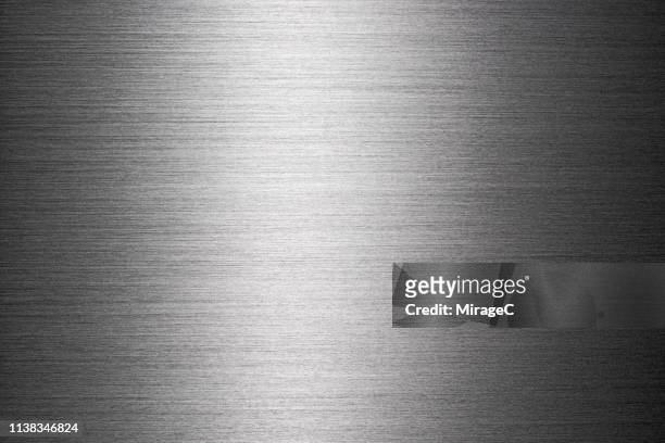 brushed metallic surface texture - silver metal - fotografias e filmes do acervo