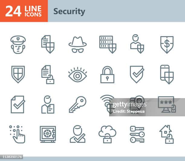 stockillustraties, clipart, cartoons en iconen met veiligheid-lijn vector iconen - sherriff