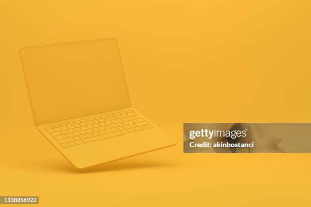 Yellow Design Layout Simple Computer Yellow Minimal Background Photos and Premium High Res Pictures - Getty ...
