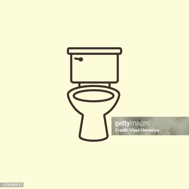 illustrazioni stock, clip art, cartoni animati e icone di tendenza di icone della toilette a filo - bowl