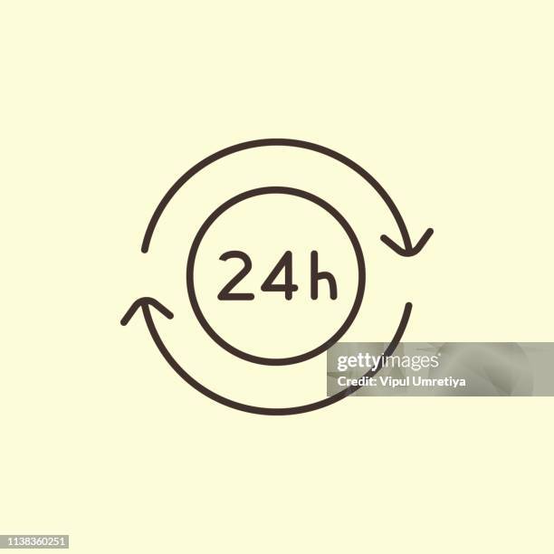 24 hour service icon - 24 hrs stock illustrations