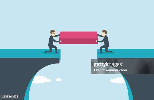 bridge - built structure - cartoon bridge stock illustrations