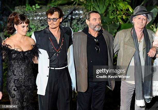Actors Penelope Cruz, Johnny Depp, Ian McShane, and Keith Richards arrive at premiere of Walt Disney Pictures' "Pirates of the Caribbean: On Stranger...