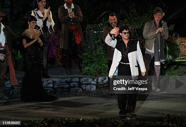 Actors Penelope Cruz, Johnny Depp, Ian McShane and Keith Richards attend the world premiere of "Pirates of the Caribbean: On Stranger Tides" at...