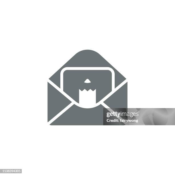 mail icon - selective focus office stock illustrations