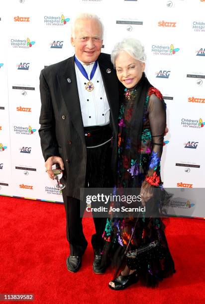 Buzz Aldrin and Lois Driggs Cannon arrive at Dream For Kids: Grand Opening Gala supported by AEG and presented by Starz, LLC benefitting Children's...