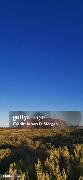 Uluru photographed during sunset using the new Huawei P30 Pro on March 19, 2019 in Uluru, Australia. The new smartphone combines low light...