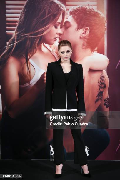 Actress Josephine Langford attends 'After, Aqui Empieza Todo' photocall at the VP Hotel on March 26, 2019 in Madrid, Spain.