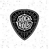 Rock and Roll circle lettering on the plectrum