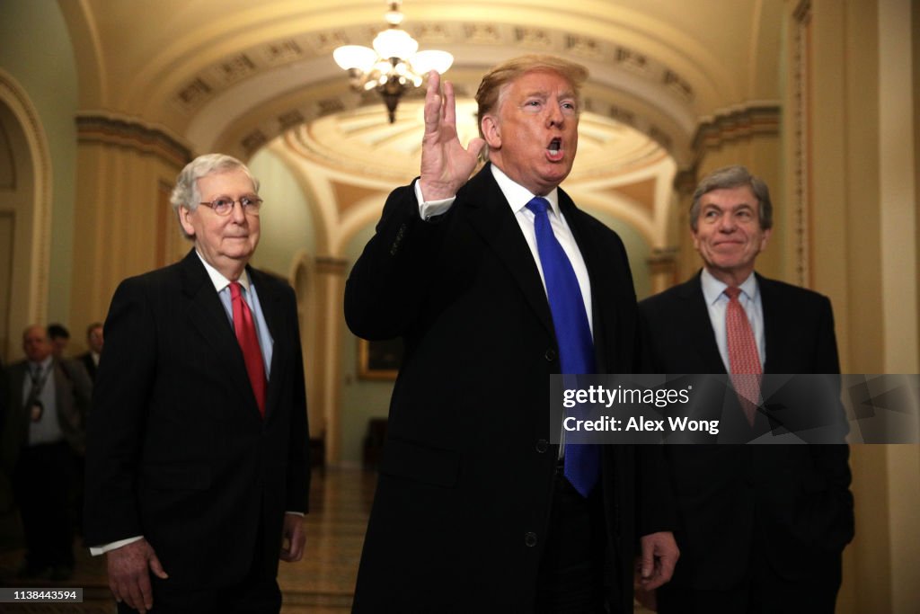 President Donald Trump Joins Senate Republicans For Their Weekly Policy Luncheon