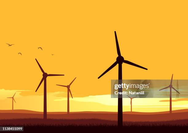 ilustrações de stock, clip art, desenhos animados e ícones de wind turbines - windturbine