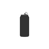 Aluminum can icon isolated. Flat design. Vector Illustration
