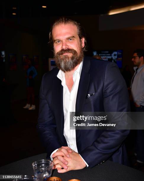 David Harbour attends Top Rank VIP party prior to the WBO welterweight title fight between Terence Crawford and Amir Khan at Madison Square Garden on...