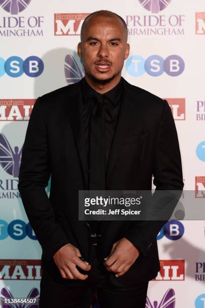 Gabriel Agbonlahor attends The Pride of Birmingham Awards, in partnership with TSB at University of Birmingham on March 26, 2019 in Birmingham,...