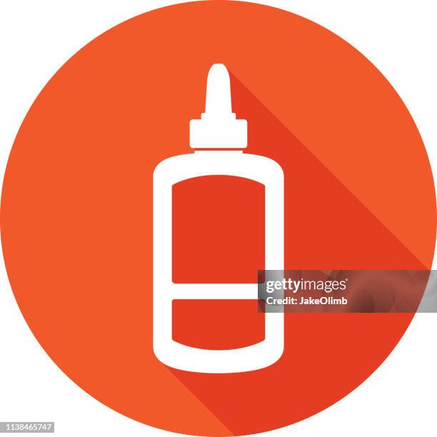 glue icon silhouette - solvent bottle stock illustrations