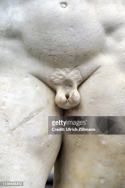 impotence, antique statue, male, sexual organs, symbol image, germany - phallic sculptures stock pictures, royalty-free photos & images