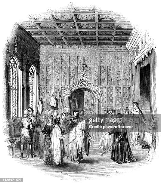 國王路易��十一給理查內維爾伯爵瓦立克避難在法國的安博伊斯城堡-威廉莎士比亞的作品 - warwick castle 幅插畫檔、美工圖案、卡通及圖標