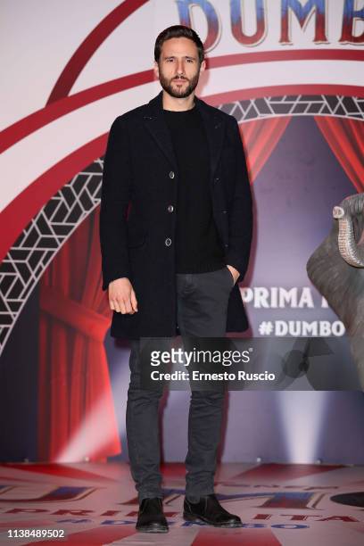 Jacopo Venturiero attends a photocall for "Dumbo" at The Space Cinema Moderno on March 26, 2019 in Rome, Italy.