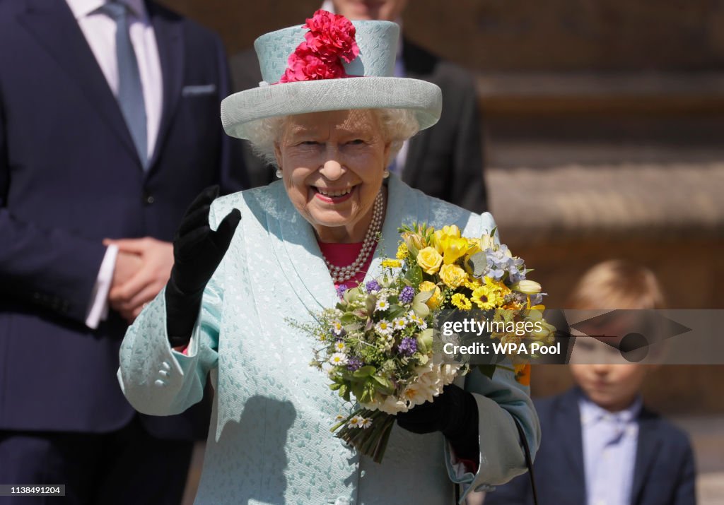 The Royal Family Attend Easter Service At St George's Chapel, Windsor