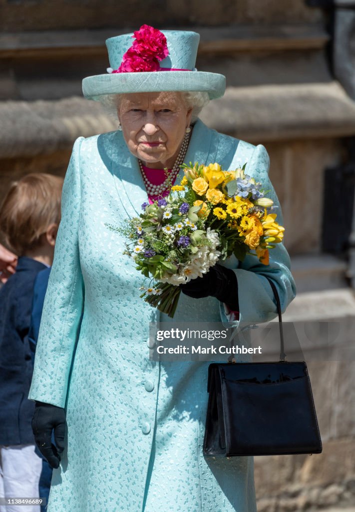 The Royal Family Attend Easter Service At St George's Chapel, Windsor