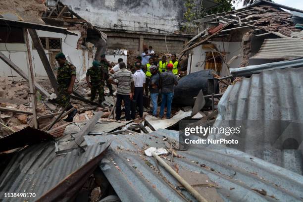 View of blast site near the Dehiwala zoo, near Colombo, Sri Lanka, on April 21, 2019.- At least 137 people were killed in Sri Lanka on April 21,...