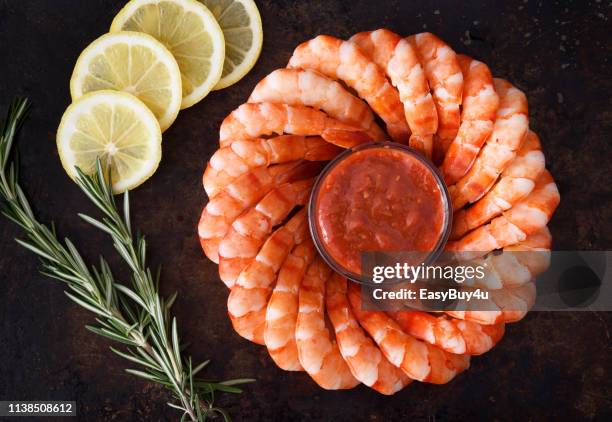 ring of shrimps - prawn cocktail stock pictures, royalty-free photos & images