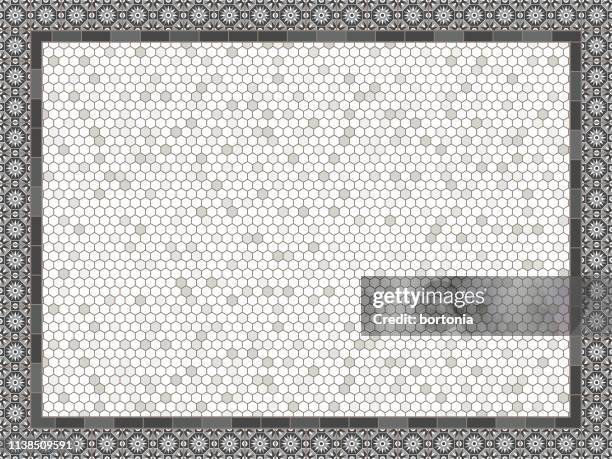 blank marble tile pattern - tile floor overhead stock illustrations