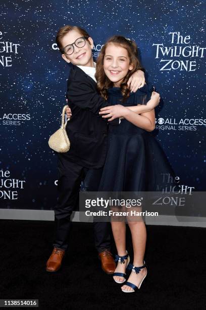 Jacob Tremblay and Erica Tremblay attend CBS All Access new series "The Twilight Zone" premiere at the Harmony Gold Preview House and Theater on...