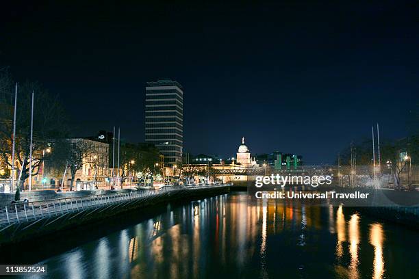 liberty hall, customs house, river liffey, dublin - customs house belfast stock pictures, royalty-free photos & images