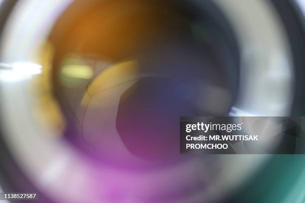 camera lens.digital camera lens close up. - film production stock-fotos und bilder