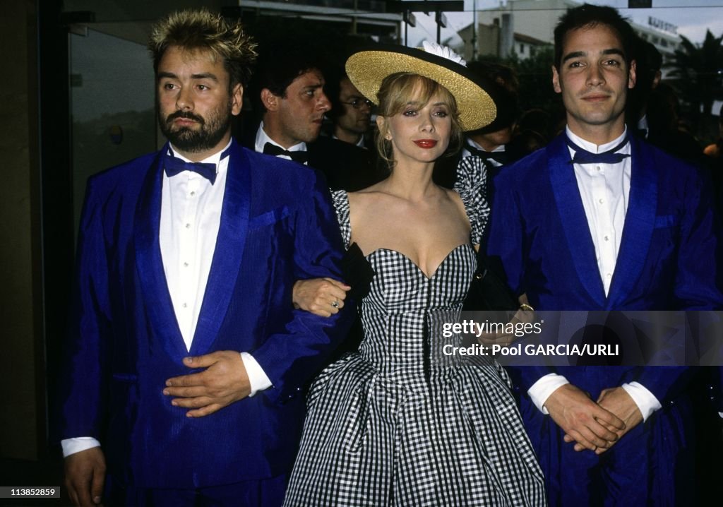 Luc Besson, Rosanna Arquette And Jean-Marc Barr At Cannes Film Festival In 1988