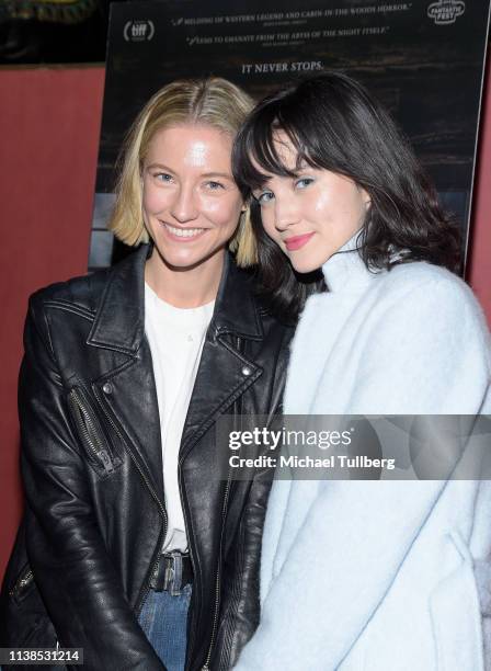 Actors Caitlin Gerard and Julia Goldani Telles attend a special screening of IFC Midnight's "The Wind" at the Egyptian Theatre on March 26, 2019 in...