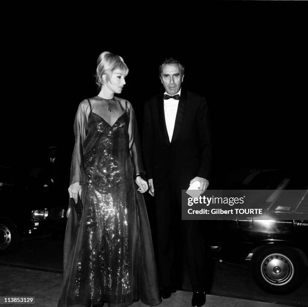 Monica Vitti and Michelangelo Antonioni at Cannes Film Festival in 1967.