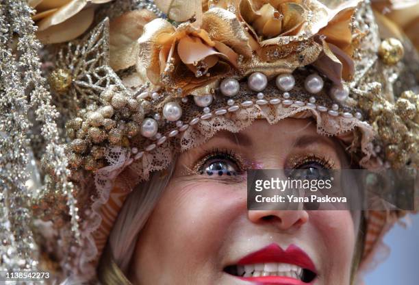 People gather in Midtown East for the annual Easter Parade on April 21, 2019 in New York City. Each year New Yorkers put on their most creative hats...