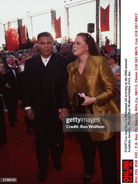 Los Angeles, Ca Muhammad Ali with his wife, Lonnie at the 69th annual Academy Awards. Photo by Ron Wolfson/Online USA, Inc.