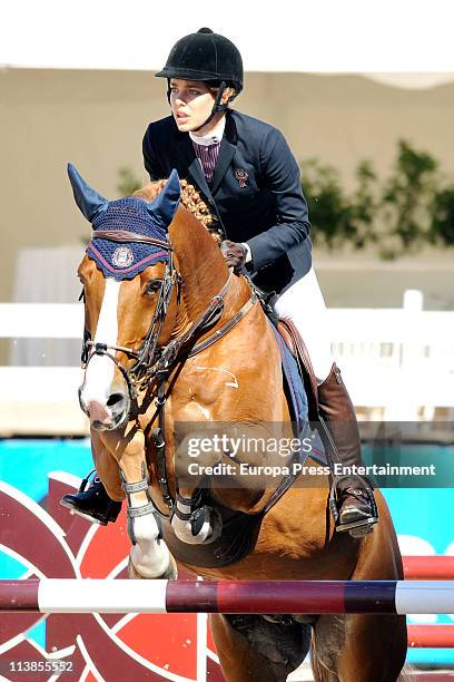 Charlotte Casiraghi jumps during the Global Champions Tour 2011 on May 8, 2011 in Valencia, Spain.