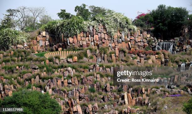 General view of the par four 17th hole during the pro-am event prior to the Hero Indian Open at the DLF Golf & Country Club on March 27, 2019 in New...