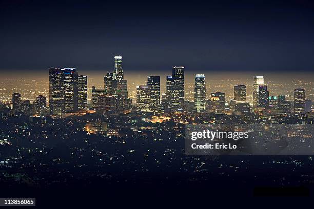 city of los angeles - los angeles skyline stock pictures, royalty-free photos & images