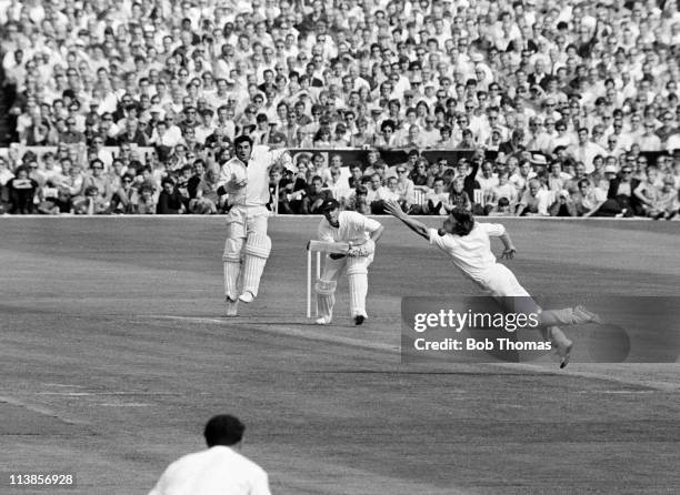 Geoff Boycott batting for Yorkshire against Lancashire during their County Championship match at Old Trafford in Manchester, 31st August 1970. The...