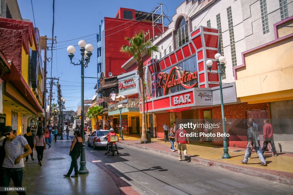 Some nightclubs in the red light district of Tijuana in northern Mexico a few meters from the US-Mexico border