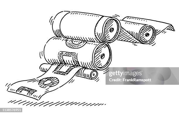 printing press paper symbol drawing - printing press stock illustrations