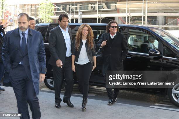 Tonino Mebarak , Shakira and Carlos Vives attend court for plagiarising the song 'La Bicicleta' on March 27, 2019 in Madrid, Spain.