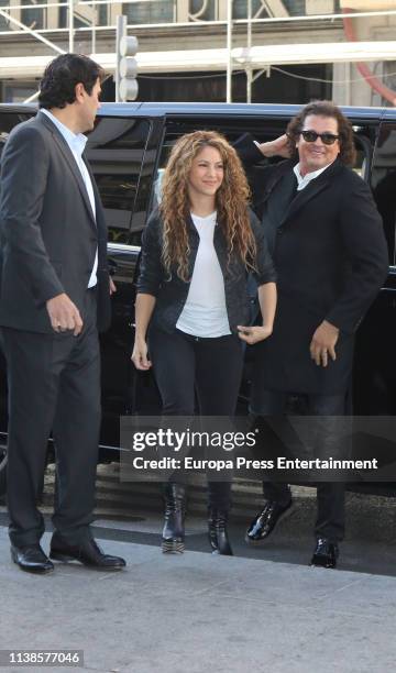 Tonino Mebarak , Shakira and Carlos Vives attend court for plagiarising the song 'La Bicicleta' on March 27, 2019 in Madrid, Spain.